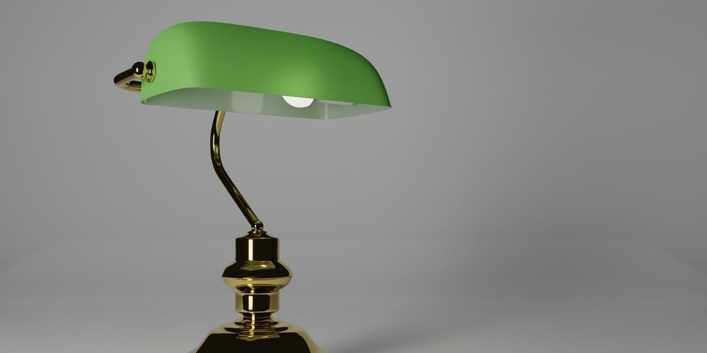 green desk lamp