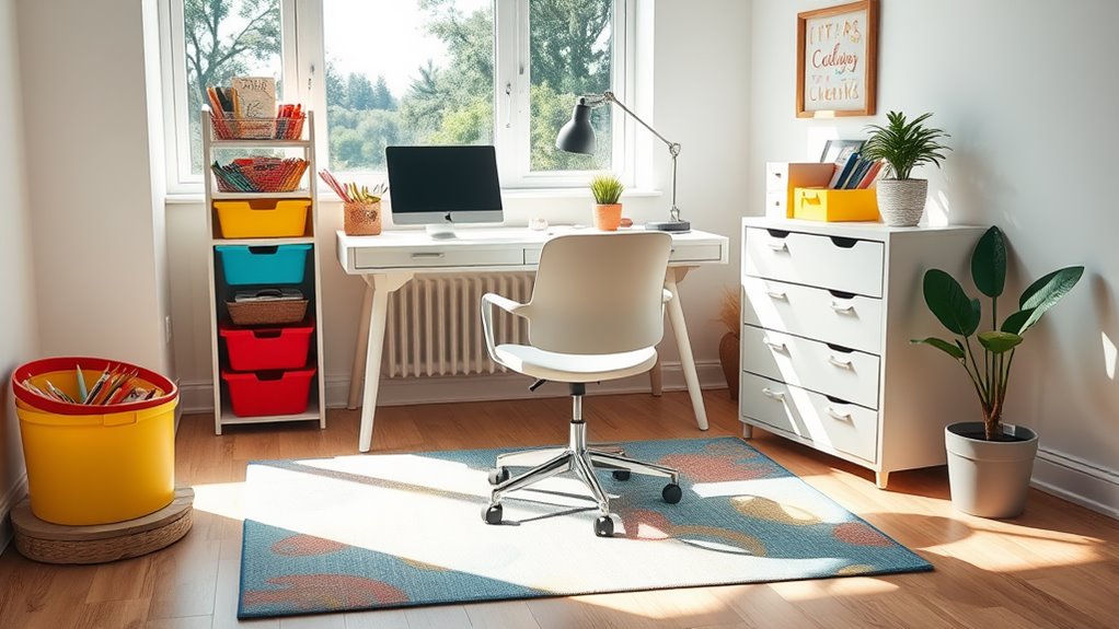 declutter and arrange workspace