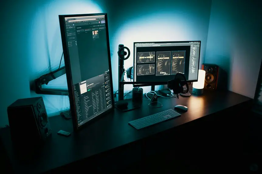 productivity with monitor setup