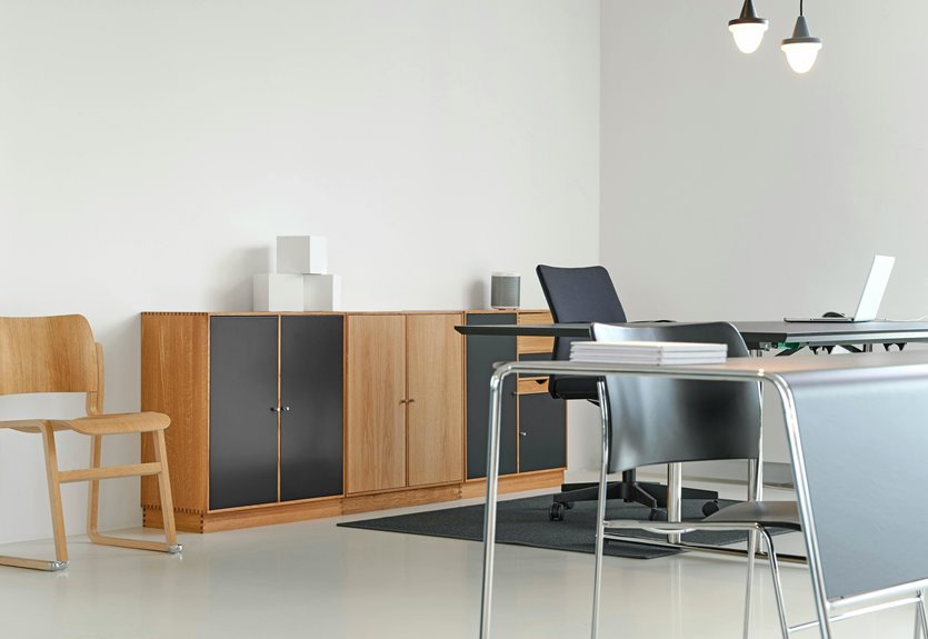 stylish desk and cabinet