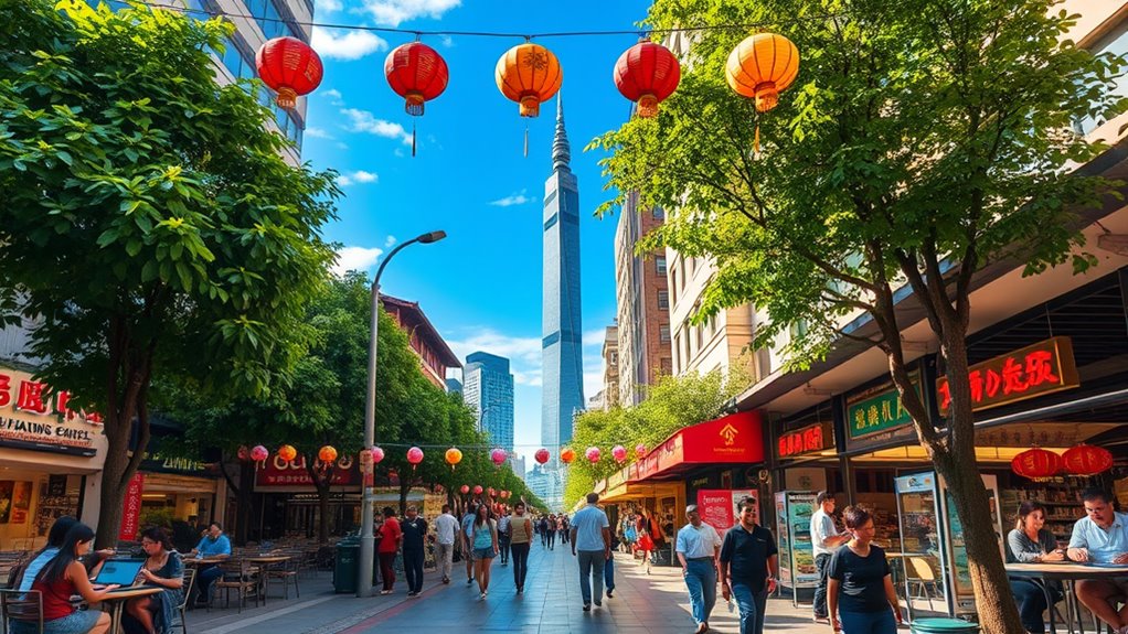 vibrant city or serene