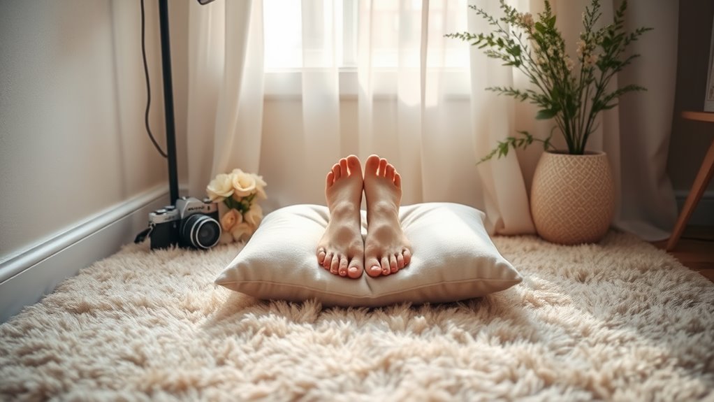 well lit photography space setup